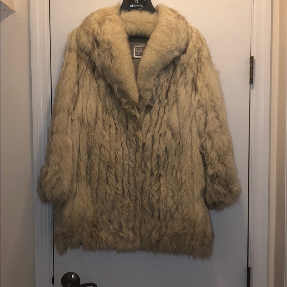 Saga Fox Fur Coat Size Medium